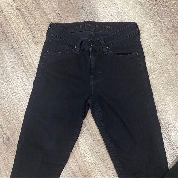 Citizens of Humanity Black Skinny straight Jeans Size 0 size 25 - Picture 6 of 13